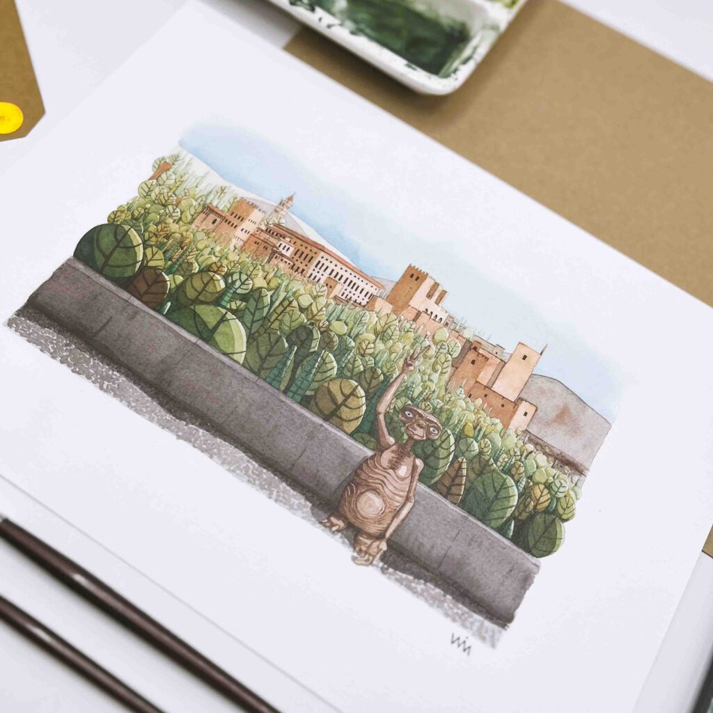 ilustración de e.t en Granada