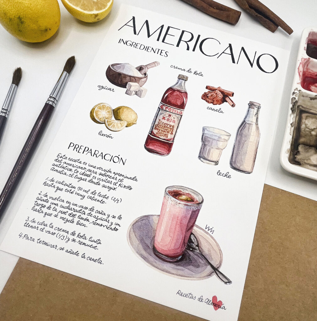 ilustración receta del americano